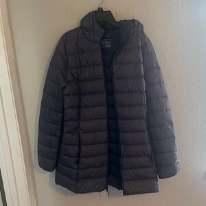 Eddie Bauer Women's Dark Gray Hooded Puffer Jacket